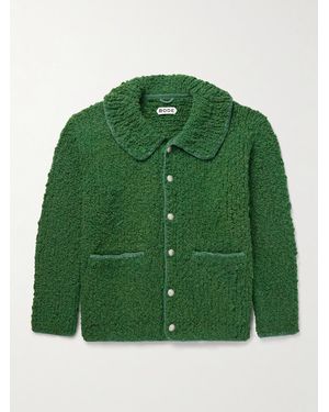 Bode Moppet Wool-Bouclé Cardigan - Green