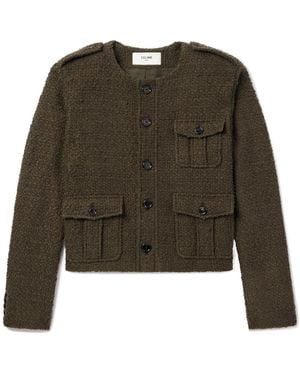 Celine Cashmere-Blend Bouclé Jacket - Green