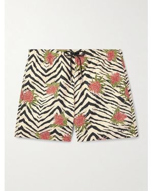 Celine Mid-length Straight-leg Printed Swim Shorts - Metallic