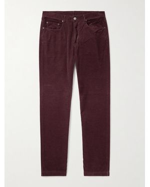 Massimo Alba Slim-Fit Straight-Leg Cotton-Corduroy Trousers - Purple
