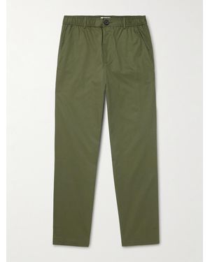 Oliver Spencer Ashdown Straight-Leg Cotton-Twill Drawstring Trousers - Green