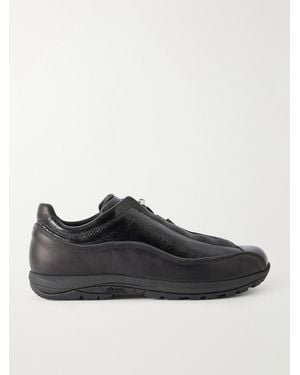 Diemme Licata Textured-Leather Trainers - Black