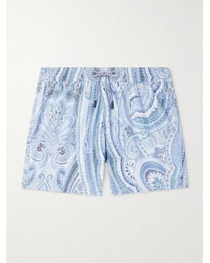 Etro Shorts Da Mare Medi A Gamba Dritta Con Stampa Paisley Roma - Blu