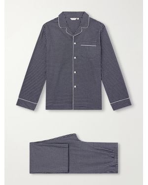 Derek Rose Braemar 32 Checked Cotton-Twill Pajama Set - Blue