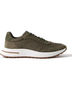 Loro Piana Weekend Walk Suede-trimmed Shell Sneakers - Green