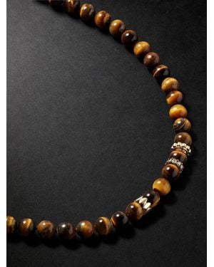 Sydney Evan 14-Karat, Tiger's Eye And Diamond Necklace - Black