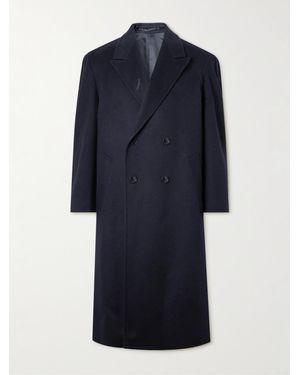 Ghiaia Santo Barillà Double-Breasted Cashmere Coat - Blue