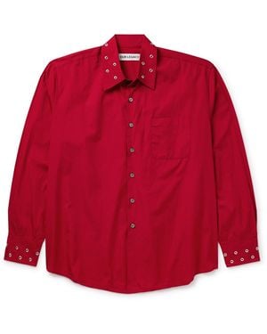 Our Legacy Above Embellished Cotton-poplin Shirt - Red