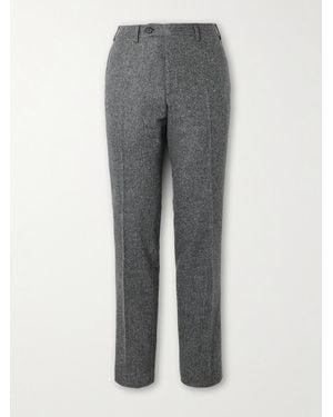 Canali Tapered Wool-Blend Twill Suit Trousers - Grey