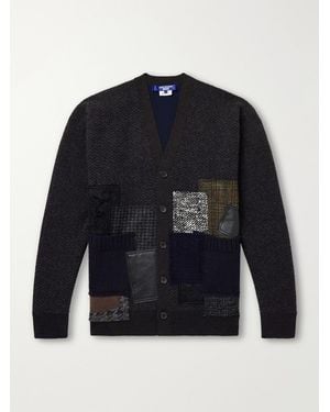 Junya Watanabe Patchwork Wool-Blend Cardigan - Blau