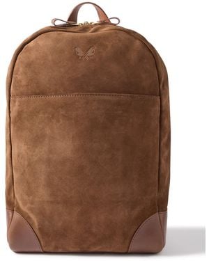 Bennett Winch Leather-Trimmed Suede Backpack - Brown