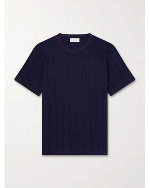 MR P. Textured Organic Cotton T-Shirt - Blue