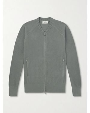 Piacenza 1733 Slim-fit Honeycomb-knit Cotton Bomber Jacket - Grey