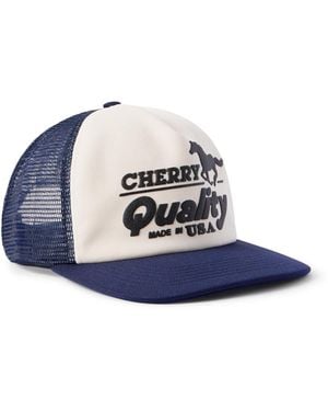 CHERRY LA Printed Canvas And Mesh Baseball Cap - Blue