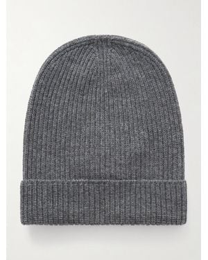 The Elder Statesman Statesman Ribbed Cashmere Beanie - Grey