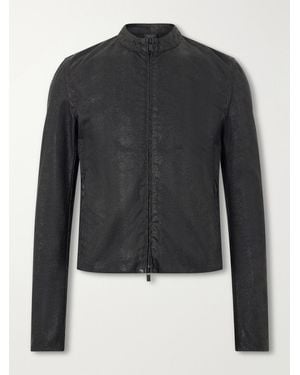Gucci Snake-Effect Cotton-Blend Jacket - Black