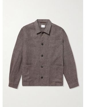 Sunspel Cotton And Linen-blend Overshirt - Brown