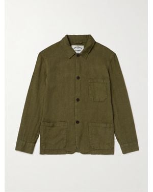 Portuguese Flannel Labura Slim-Fit Linen Jacket - Green