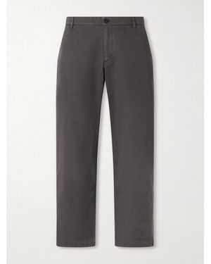 MR P. Barrel-Leg Cotton-Twill Trousers - Grey
