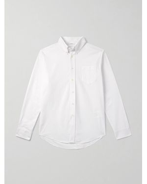 Givenchy Button-Down Collar Logo-Embroidered Cotton Oxford Shirt - White