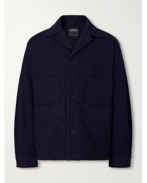 FRIZMWORKS Waffle-Knit Cotton Jacket - Blue