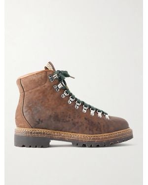 Visvim Whymper Folk Distressed Leather Lace-Up Boots - Brown