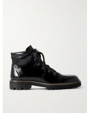 MR P. Jacques Glossed-leather Hiking Boots - Black