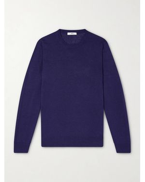 MR P. Linen And Cotton-blend Jumper - Blue