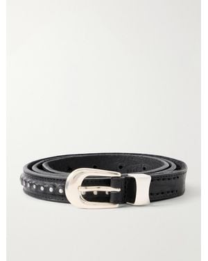 Our Legacy 2Cm Embellished Leather Belt - Black