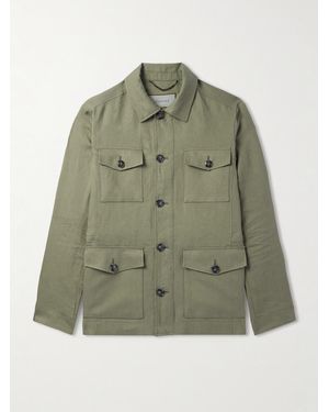 Canali Linen-Canvas Jacket - Green