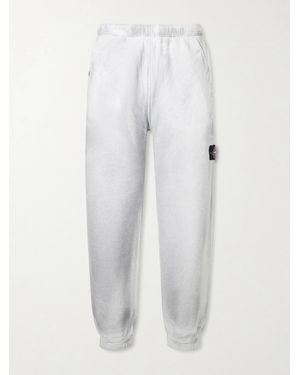 Stone Island Tapered Reflective Organic Cotton Fleece Joggers - White