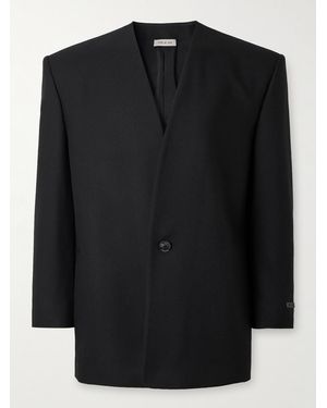 Fear Of God Logo-Appliquéd Wool-Gabardine Blazer - Black