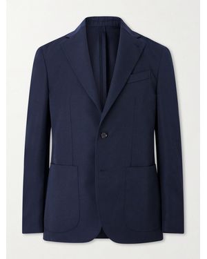 Caruso Twill Suit Jacket - Blue