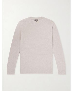 N.Peal Cashmere English Rib Cashmere Jumper - White