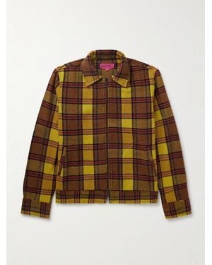 The Elder Statesman Ian Checked Cashmere Bomber Jacket - Brown