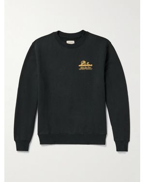 Aimé Leon Dore Unisphere Logo-Print Cotton-Jersey Sweatshirt - Black