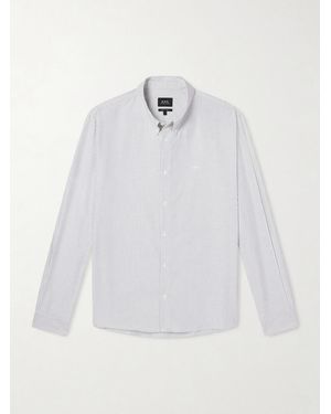 A.P.C. Greg Pinstriped Cotton Oxford Shirt - White