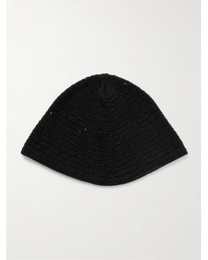 Our Legacy Emporio Armani Netto Crocheted Linen Beanie - Black