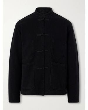 Blue Blue Japan Mandarin-Collar Cotton-Sashiko Jacket - Black