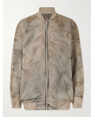 Rick Owens Jumbo Oversized Stone-Washed Denim Bomber Jacket - Brown