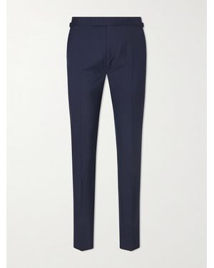Tom Ford Straight-Leg Super 120S Wool Suit Trousers - Blue