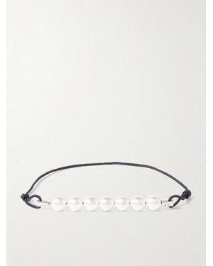 Le Gramme 13G Beaded Sterling And Cord Bracelet - Natural