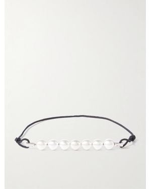 Le Gramme 13G Beaded Sterling And Cord Bracelet - Neutro