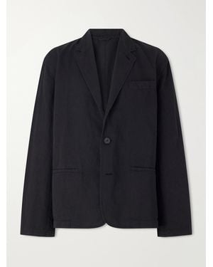 Studio Nicholson Cotton and Linen-Blend Twill Blazer - Blau