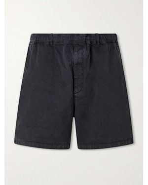 AURALEE Straight-leg Cotton Chino Shorts - Blue