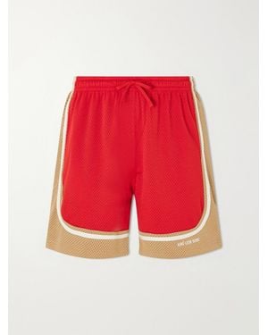 Aimé Leon Dore Novelty Straight-Leg Logo-Embroidered Mesh Drawstring Shorts