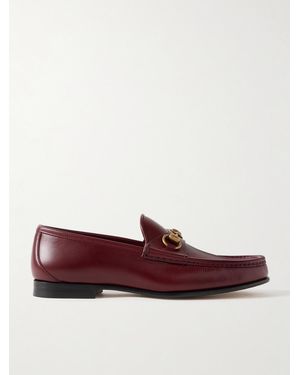 Gucci Horsebit 1953 Embellished Leather Loafers - Red