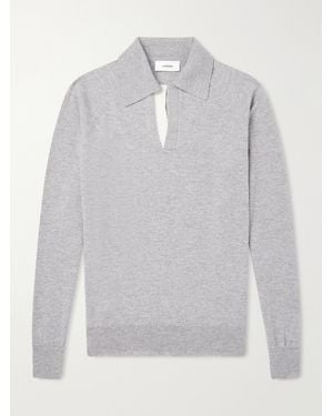 Lardini Wool And Cashmere-Blend Polo Shirt - Grey