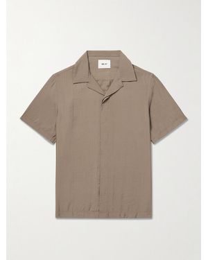 NN07 Hank 5971 Camp-Collar Modal-Blend Seersucker Shirt - Natural