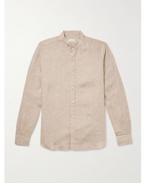 Slowear Glanshirt Grandad-collar Linen Shirt - Natural